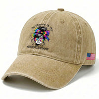 No Shame In My Recovery Game Washed Cotton Baseball Cap Messy Bun Semicolon Graphic