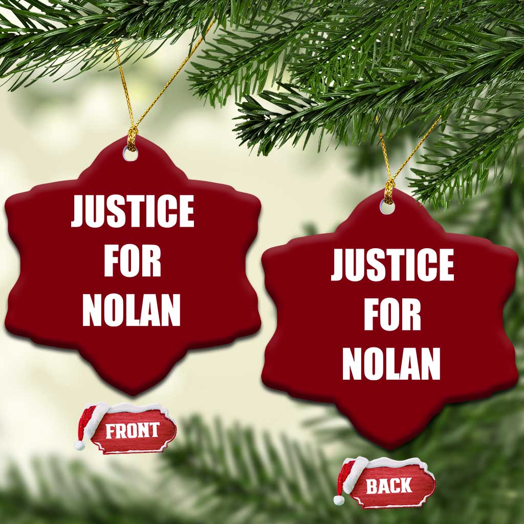 Justice for Nolan Ceramic Ornament Support and Rememberence Memorial
