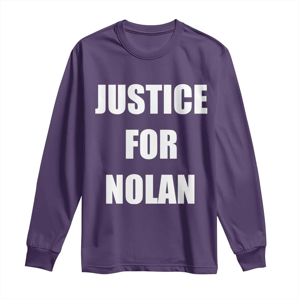 Justice for Nolan Long Sleeve Shirt Support and Rememberence Memorial