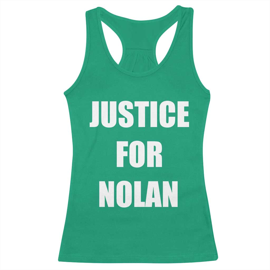 Justice for Nolan Racerback Tank Top Support and Rememberence Memorial