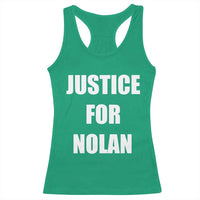 Justice for Nolan Racerback Tank Top Support and Rememberence Memorial