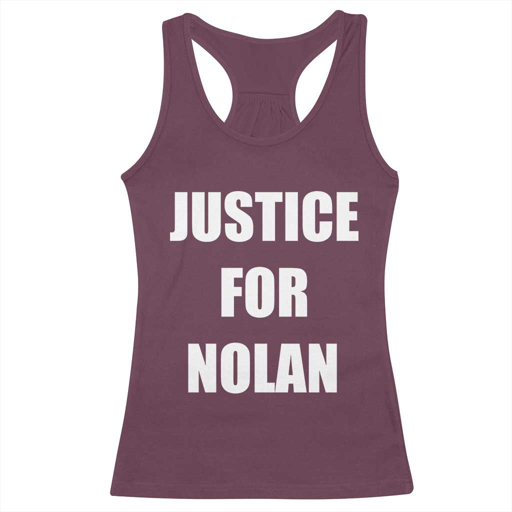 Justice for Nolan Racerback Tank Top Support and Rememberence Memorial