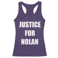 Justice for Nolan Racerback Tank Top Support and Rememberence Memorial