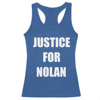 Justice for Nolan Racerback Tank Top Support and Rememberence Memorial