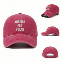 Justice for Nolan Washed Cotton Baseball Cap Support and Rememberence Memorial