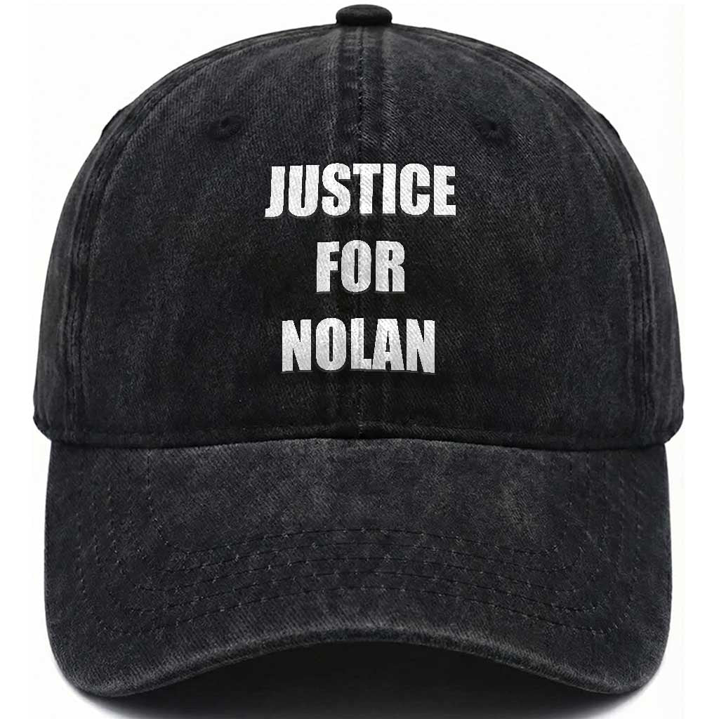 Justice for Nolan Washed Cotton Baseball Cap Support and Rememberence Memorial