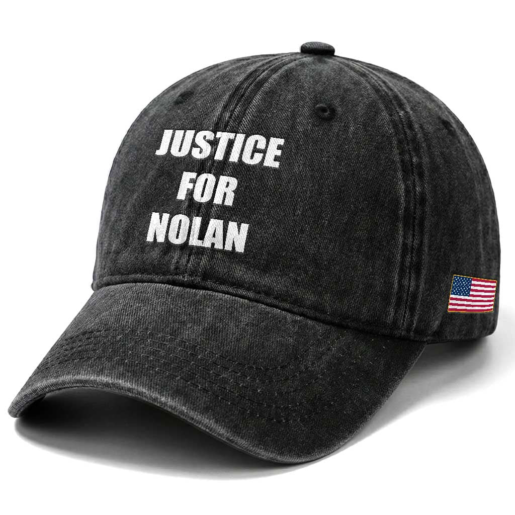 Justice for Nolan Washed Cotton Baseball Cap Support and Rememberence Memorial
