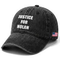 Justice for Nolan Washed Cotton Baseball Cap Support and Rememberence Memorial