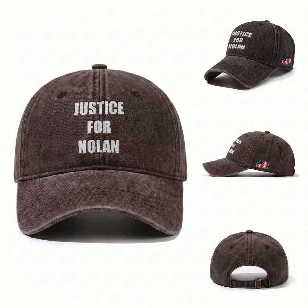 Justice for Nolan Washed Cotton Baseball Cap Support and Rememberence Memorial