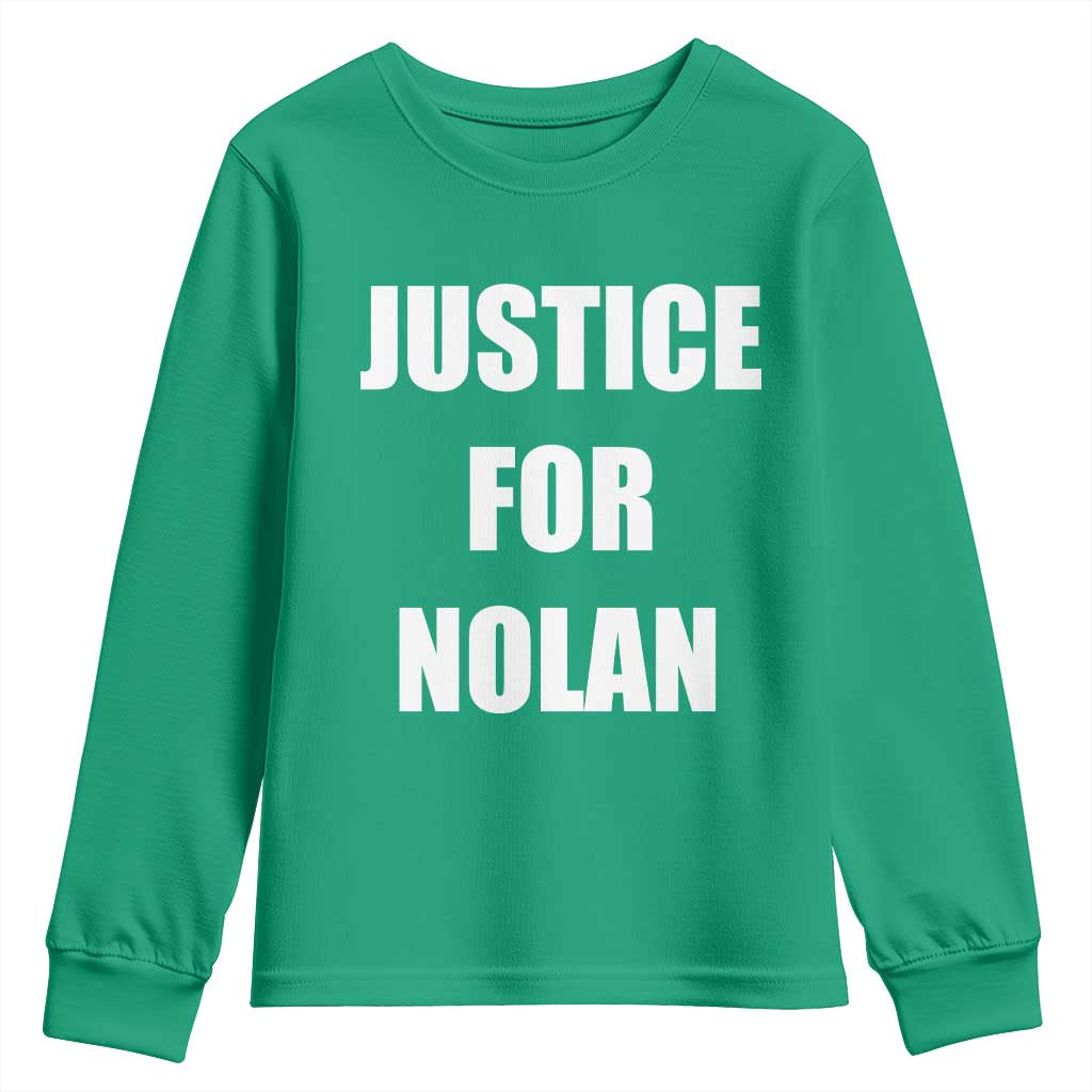 Justice for Nolan Youth Sweatshirt Support and Rememberence Memorial