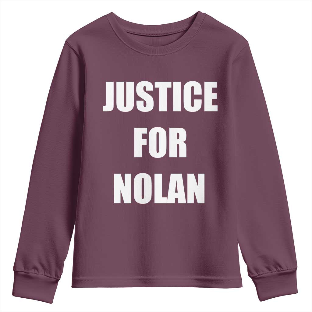 Justice for Nolan Youth Sweatshirt Support and Rememberence Memorial