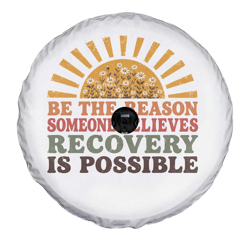 Recovery Sobriety Spare Tire Cover Sober Life Believes Recovery is Possible Hippie Vintage Graphic