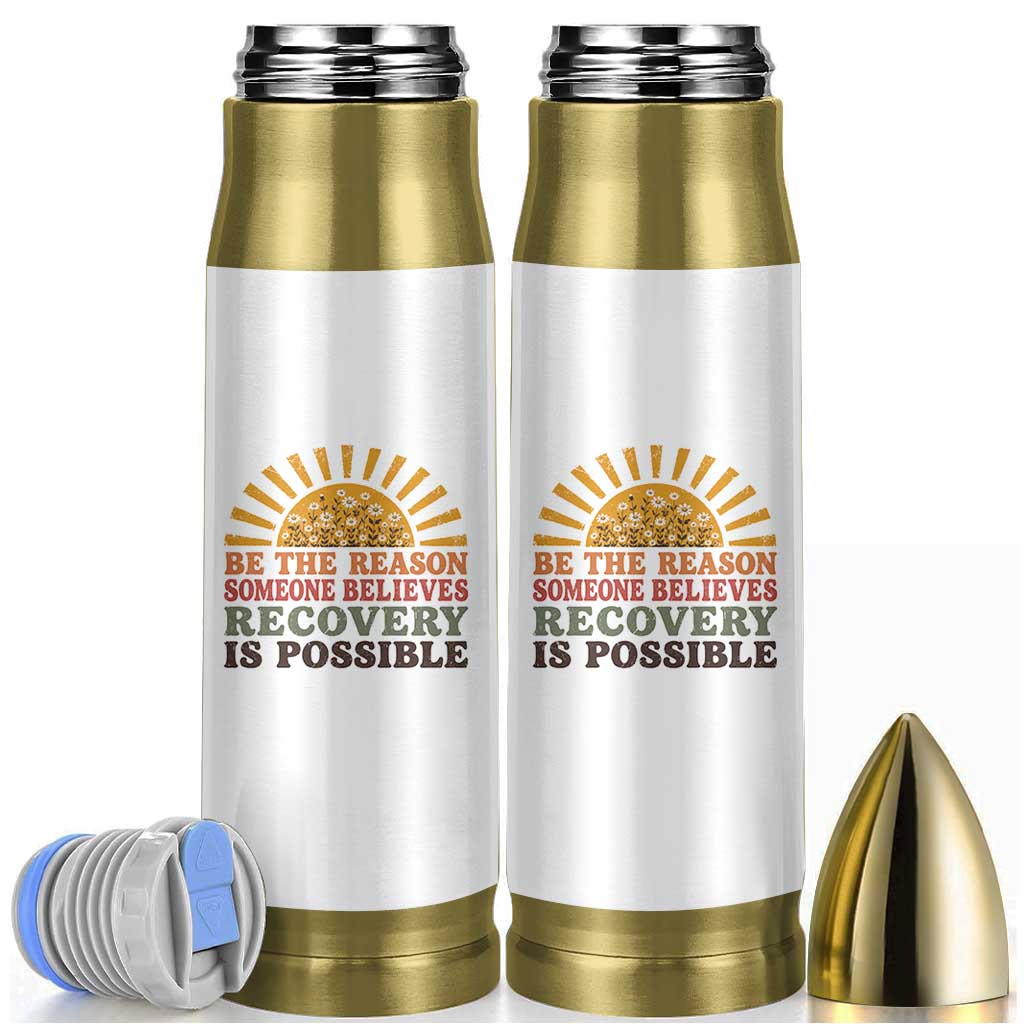 Recovery Sobriety Bullet Tumbler Sober Life Believes Recovery is Possible Hippie Vintage Graphic