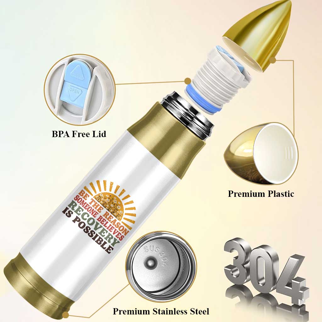 Recovery Sobriety Bullet Tumbler Sober Life Believes Recovery is Possible Hippie Vintage Graphic