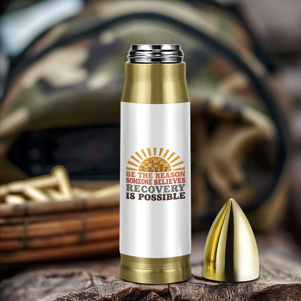 Recovery Sobriety Bullet Tumbler Sober Life Believes Recovery is Possible Hippie Vintage Graphic