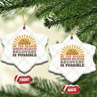 Recovery Sobriety Ceramic Ornament Sober Life Believes Recovery is Possible Hippie Vintage Graphic