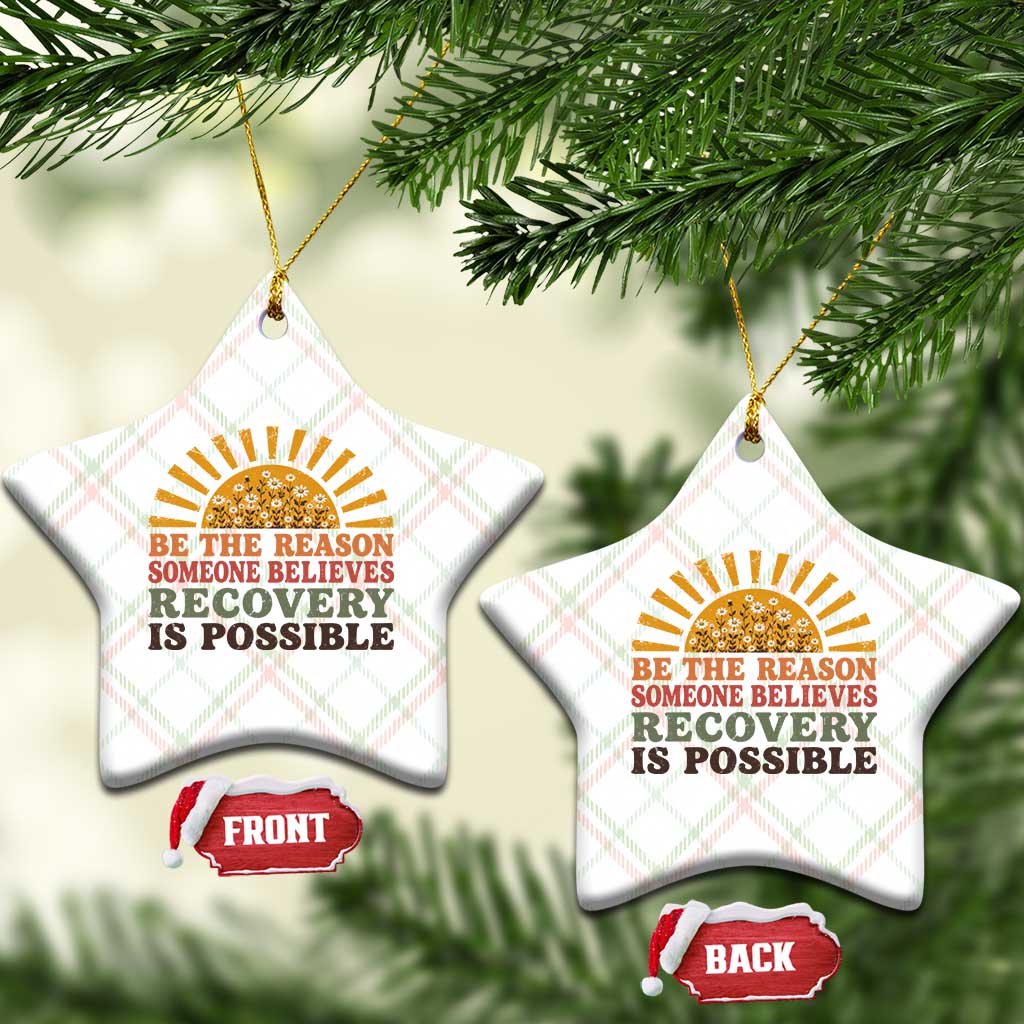 Recovery Sobriety Ceramic Ornament Sober Life Believes Recovery is Possible Hippie Vintage Graphic
