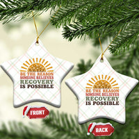 Recovery Sobriety Ceramic Ornament Sober Life Believes Recovery is Possible Hippie Vintage Graphic
