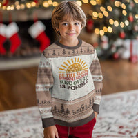 Recovery Sobriety Ugly Christmas Sweater Sober Life Believes Recovery is Possible Hippie Vintage Graphic