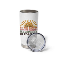 Recovery Sobriety Tumbler Cup Sober Life Believes Recovery is Possible Hippie Vintage Graphic