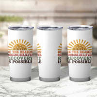 Recovery Sobriety Tumbler Cup Sober Life Believes Recovery is Possible Hippie Vintage Graphic