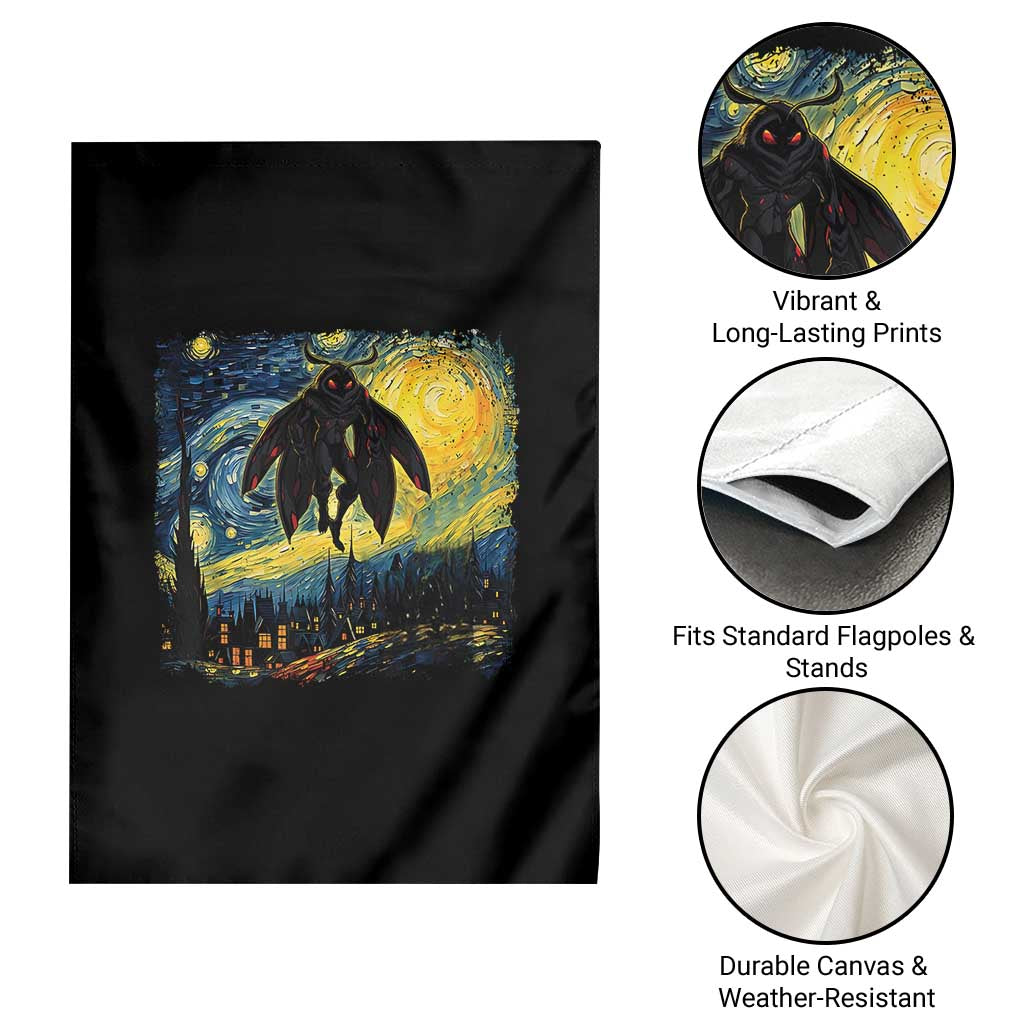 Mothman Garden Flag Starry Night Van Gogh Cryptid Lover - Wonder Print Shop