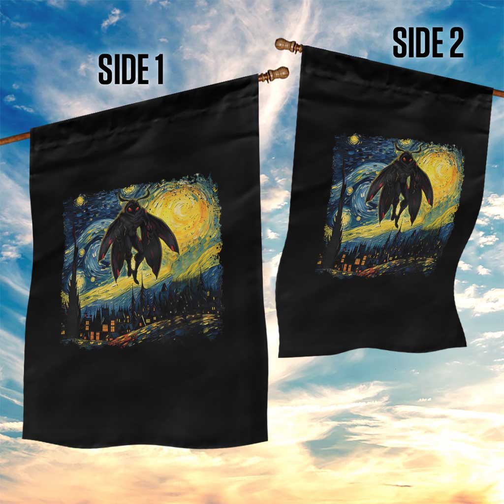 Mothman Garden Flag Starry Night Van Gogh Cryptid Lover - Wonder Print Shop