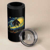 Mothman 4 in 1 Can Cooler Tumbler Starry Night Van Gogh Cryptid Lover - Wonder Print Shop