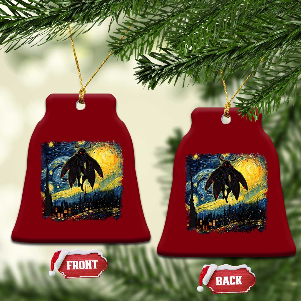 Mothman Ceramic Ornament Starry Night Van Gogh Cryptid Lover - Wonder Print Shop