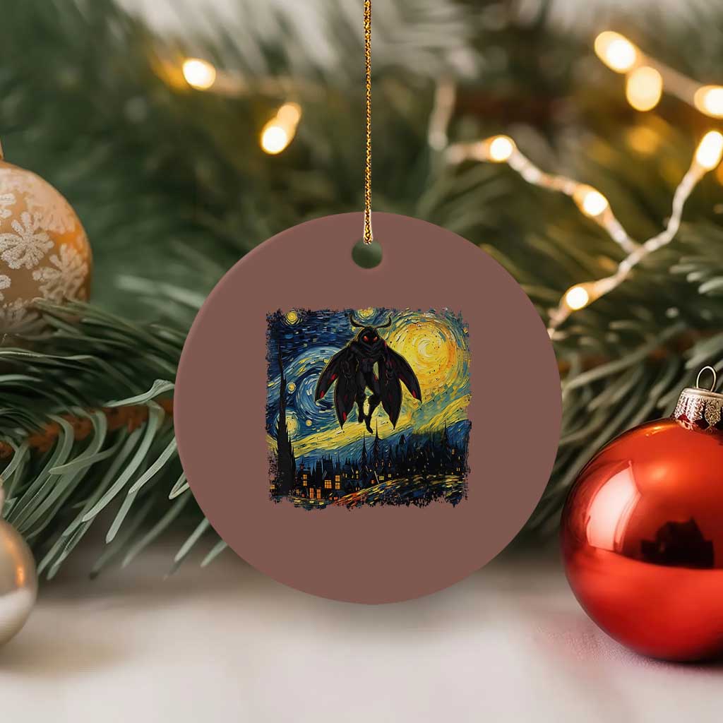Mothman Ceramic Ornament Starry Night Van Gogh Cryptid Lover - Wonder Print Shop