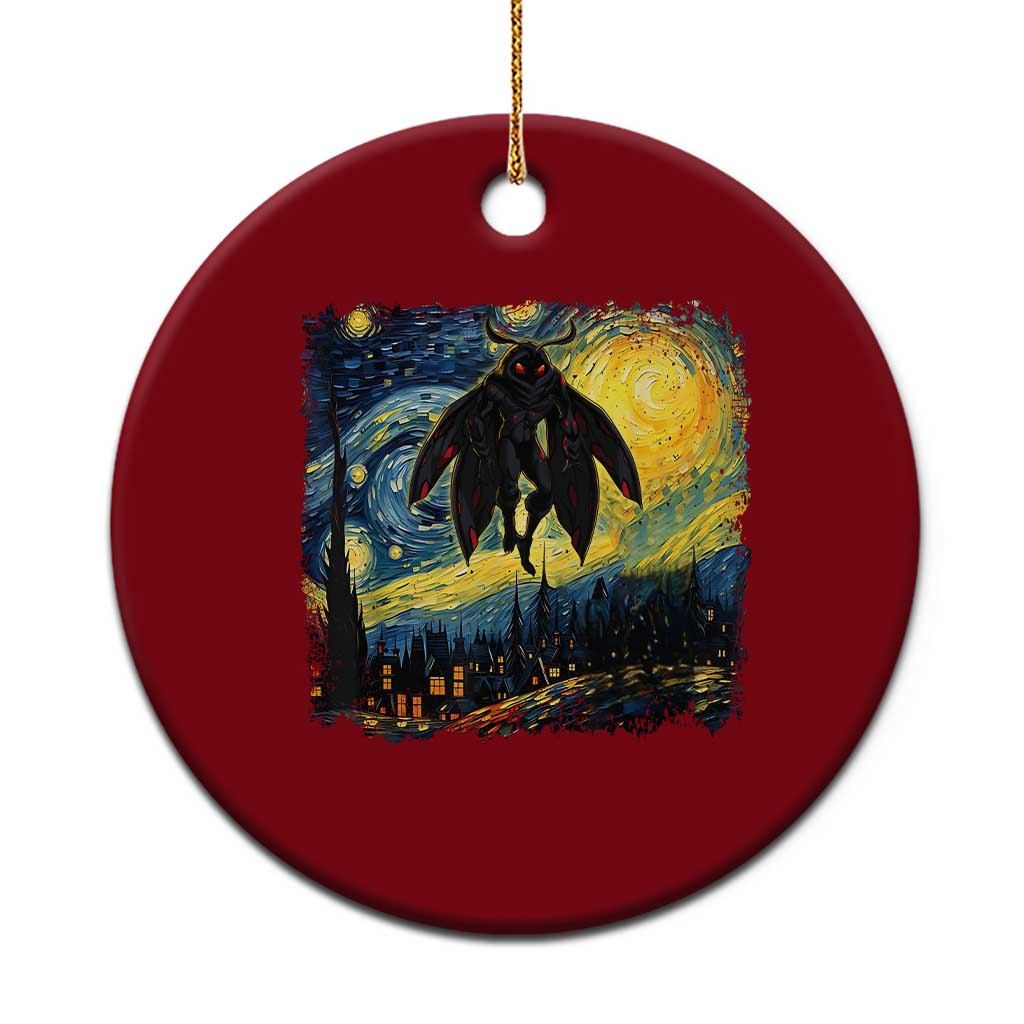 Mothman Ceramic Ornament Starry Night Van Gogh Cryptid Lover - Wonder Print Shop