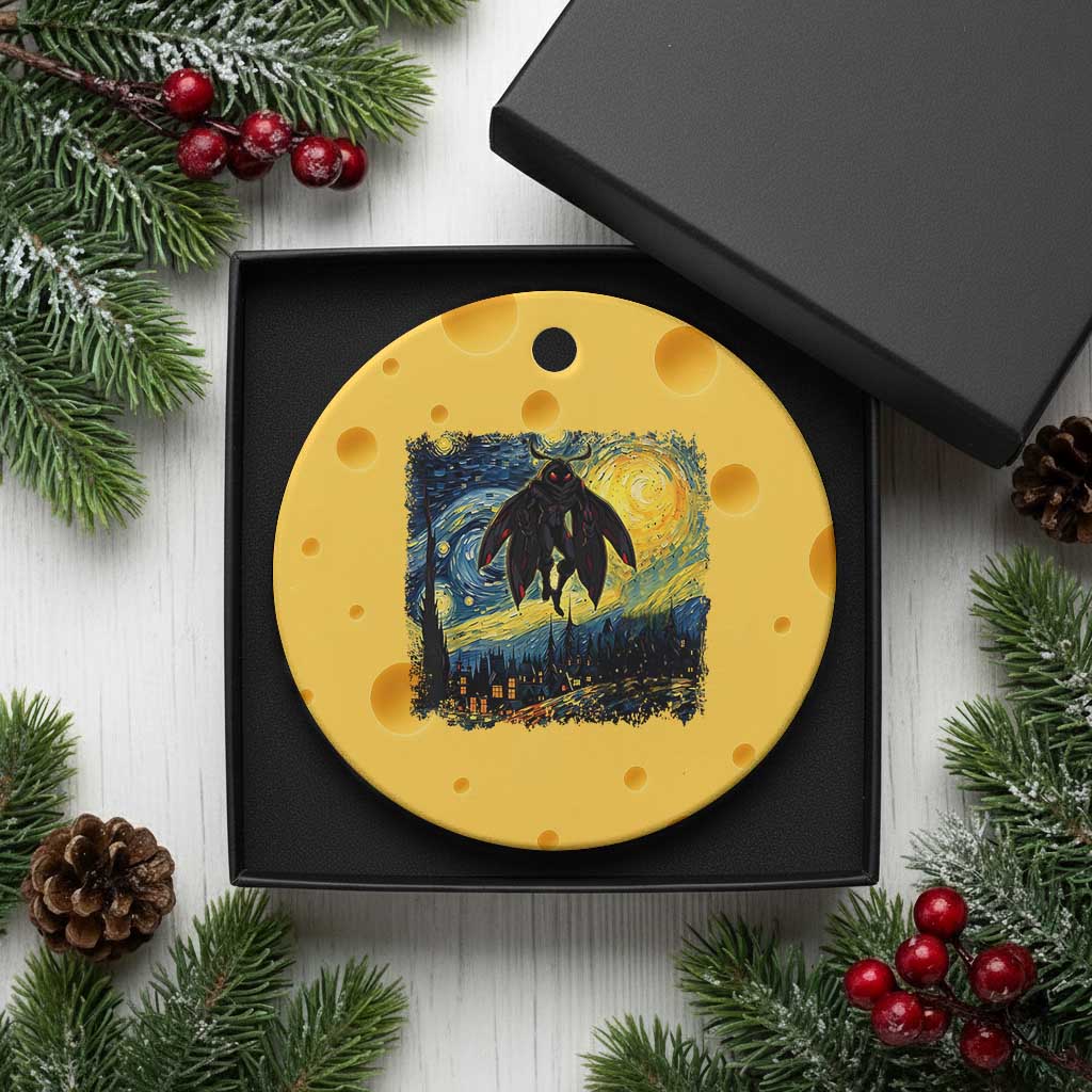 Mothman Ceramic Ornament Starry Night Van Gogh Cryptid Lover - Wonder Print Shop