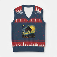 Mothman V-Neck Knit Sweater Vest Starry Night Van Gogh Cryptid Lover - Wonder Print Shop