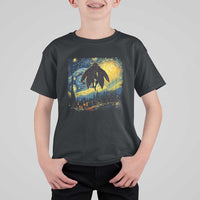 Mothman T Shirt For Kid Starry Night Van Gogh Cryptid Lover - Wonder Print Shop