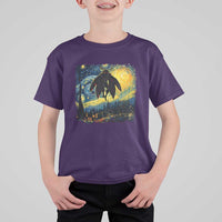 Mothman T Shirt For Kid Starry Night Van Gogh Cryptid Lover - Wonder Print Shop