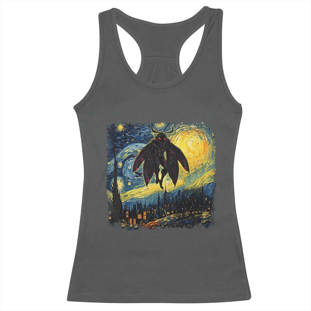 Mothman Racerback Tank Top Starry Night Van Gogh Cryptid Lover - Wonder Print Shop