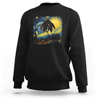 Mothman Sweatshirt Starry Night Van Gogh Cryptid Lover - Wonder Print Shop