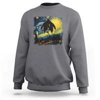 Mothman Sweatshirt Starry Night Van Gogh Cryptid Lover - Wonder Print Shop