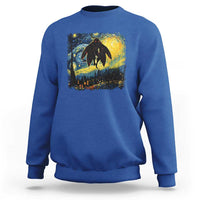 Mothman Sweatshirt Starry Night Van Gogh Cryptid Lover - Wonder Print Shop