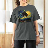 Mothman T Shirt For Women Starry Night Van Gogh Cryptid Lover - Wonder Print Shop