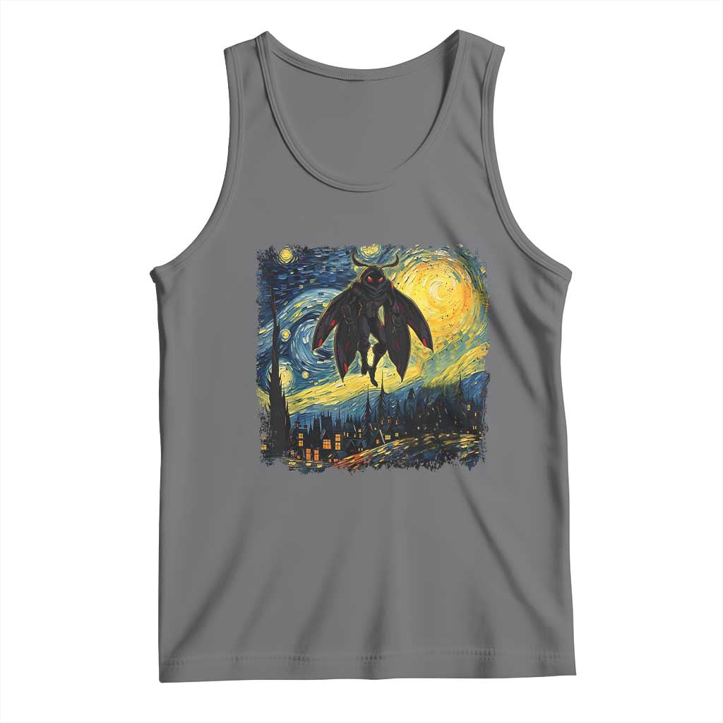 Mothman Tank Top Starry Night Van Gogh Cryptid Lover - Wonder Print Shop