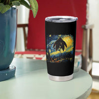 Mothman Tumbler Cup Starry Night Van Gogh Cryptid Lover - Wonder Print Shop