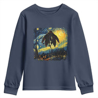 Mothman Youth Sweatshirt Starry Night Van Gogh Cryptid Lover - Wonder Print Shop