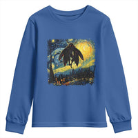 Mothman Youth Sweatshirt Starry Night Van Gogh Cryptid Lover - Wonder Print Shop
