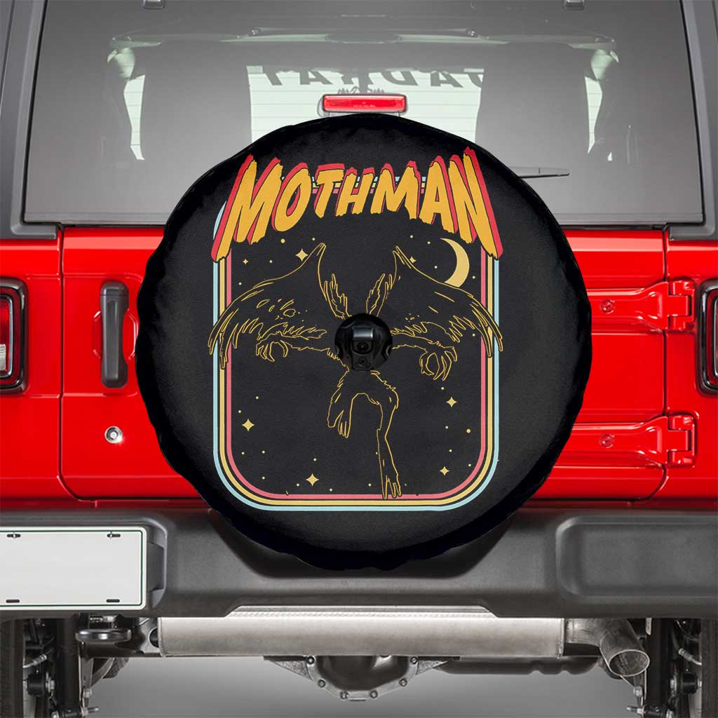 Retro Mothman Spare Tire Cover Vintage Comicbook Style Cryptid Lore Cryptozoology - Wonder Print Shop