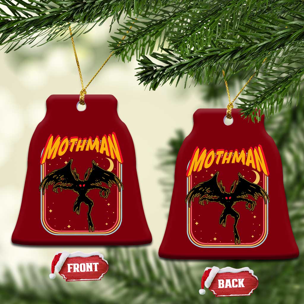 Retro Mothman Ceramic Ornament Vintage Comicbook Style Cryptid Lore Cryptozoology - Wonder Print Shop