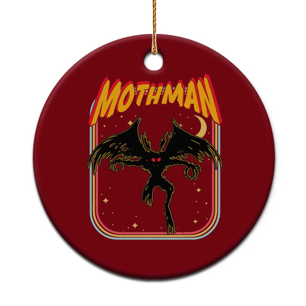 Retro Mothman Ceramic Ornament Vintage Comicbook Style Cryptid Lore Cryptozoology - Wonder Print Shop