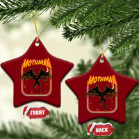 Retro Mothman Ceramic Ornament Vintage Comicbook Style Cryptid Lore Cryptozoology - Wonder Print Shop