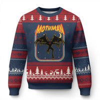 Retro Mothman Ugly Christmas Sweater Vintage Comicbook Style Cryptid Lore Cryptozoology - Wonder Print Shop