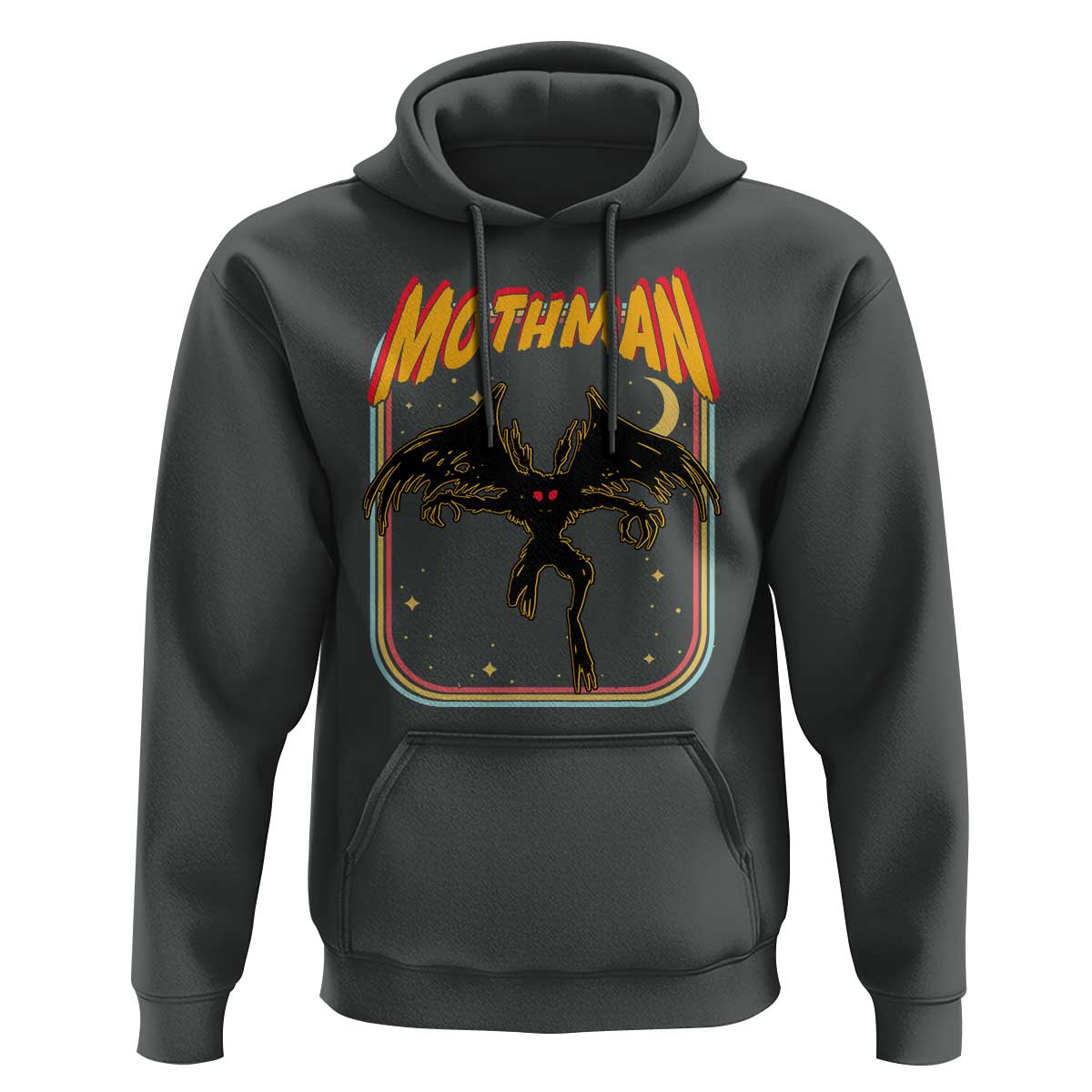 Retro Mothman Hoodie Vintage Comicbook Style Cryptid Lore Cryptozoology - Wonder Print Shop